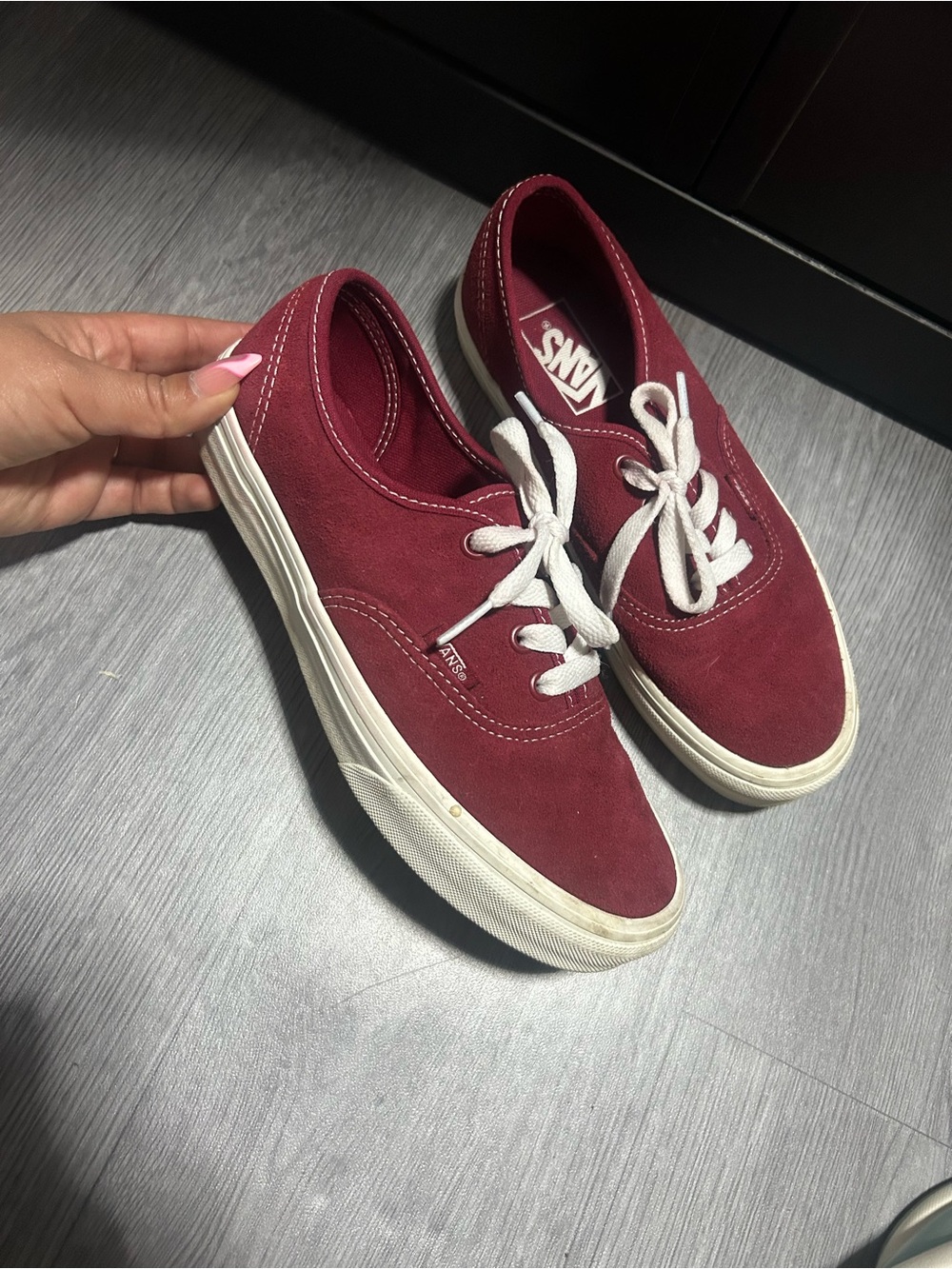 Vans Maroon Suede Low-Top Sneakers with Cream Soles